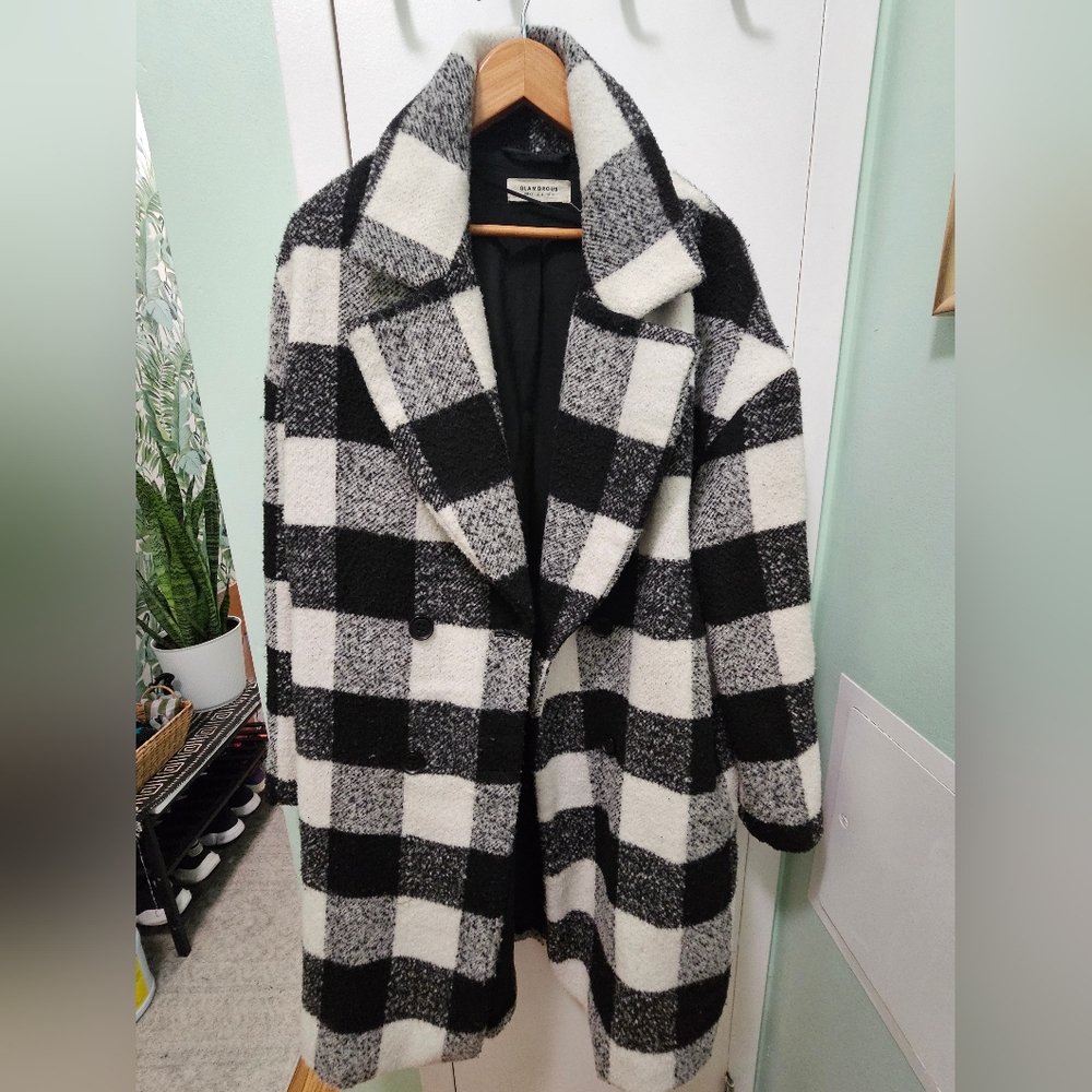 Black and White Checkered Coat
